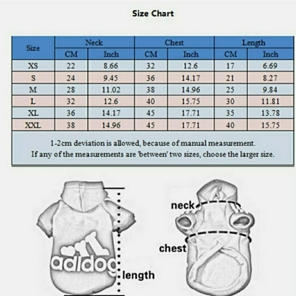 🆕 Pet Adidog Sweater Hoodie Size Small Small Pink & White SM Breed Puppy Pup - Picture 3 of 6